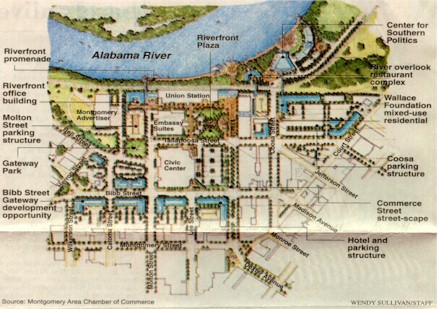 Map of Proposed Montgomery Riverfront Development